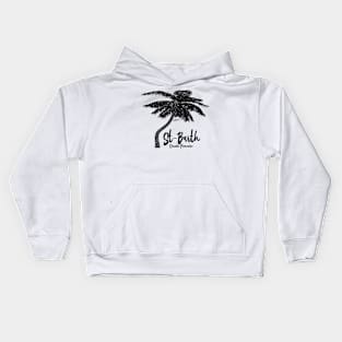 St. Barth, French Caribbean, Palm Tree Kids Hoodie